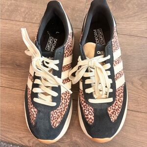 Adidas Women's Black and Leopard Sneakers